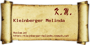 Kleinberger Melinda névjegykártya